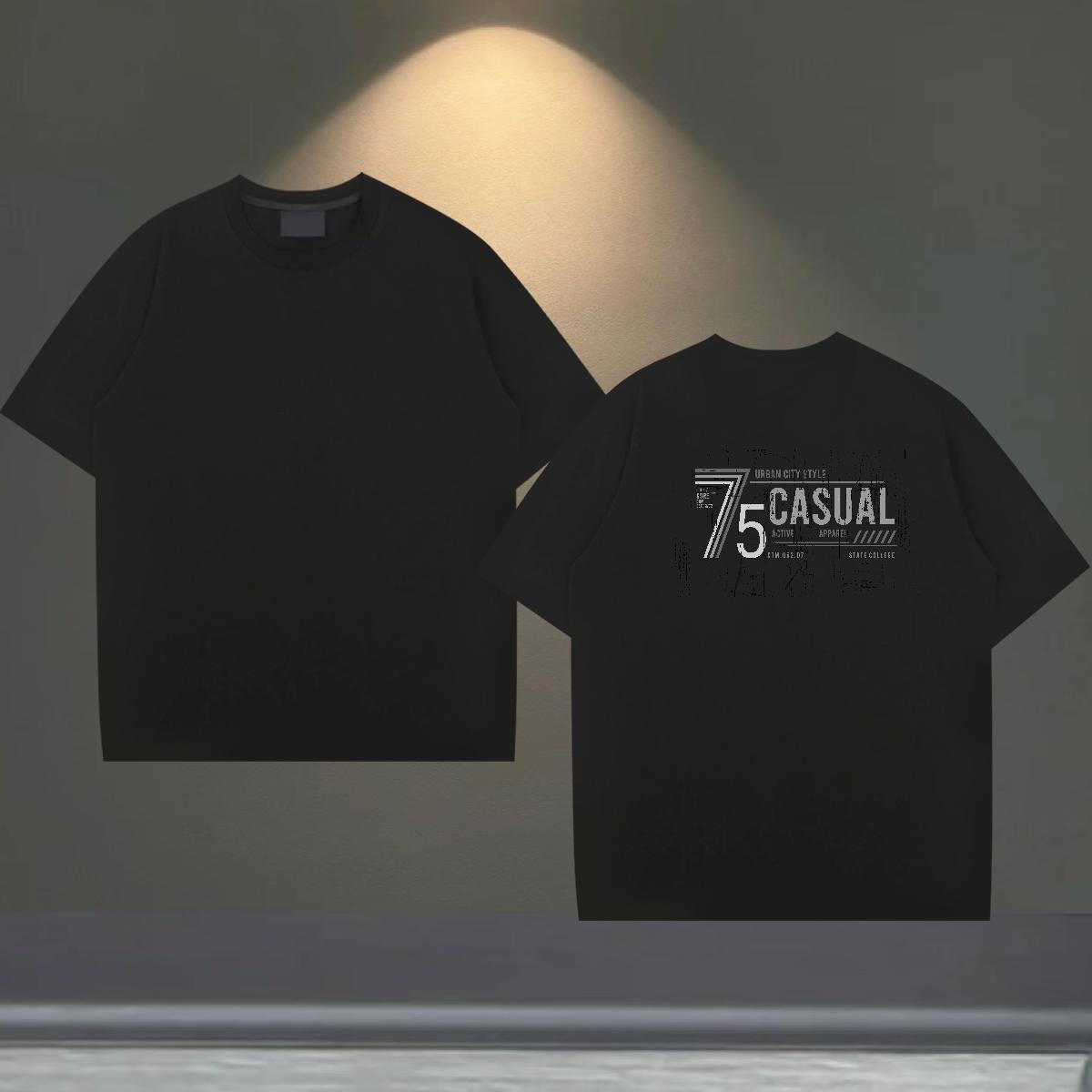 Free Shipping T Shirt For Man letter Tops 100% Cotton 230g Summer Casual TOP Quality Customized Print Round Neck Short Sleeve Mens Tshirts