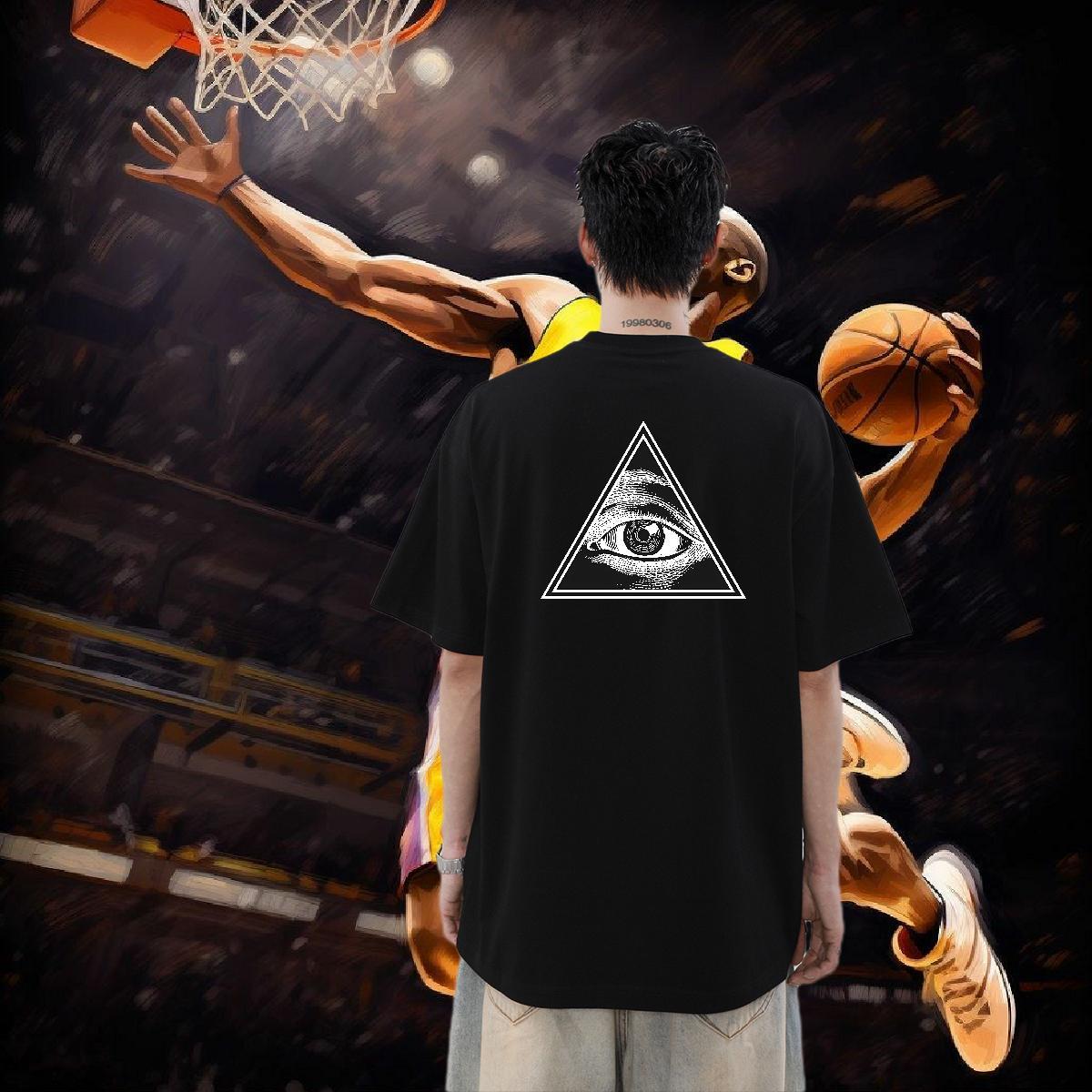 Fashion Designer Men T Shirts eye of the devil Tees Shirts 230g 100% Cotton Sports Casual Unisex Black White Breathable Short Sleeve Men Clothes T-Shi