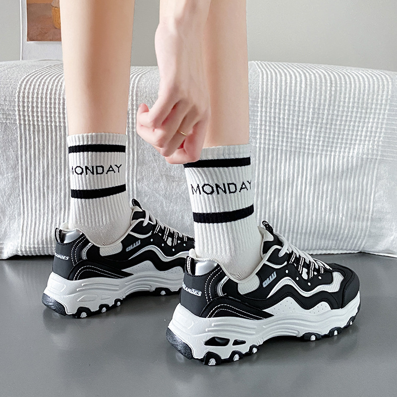 Ddmysports Spring New Dad For Female Students Korean Version Sports Casual Thick Soled High Rise Running Shoes SK Outdoor Shoes