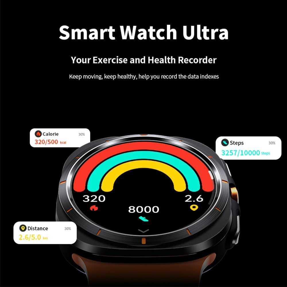 For Samsung Galaxy Watch 7 Ultra NFC GPS Tracker SmartWatch Men Amoled Always Display Body Temperature Clock BT Talk Smart Watch CL240812