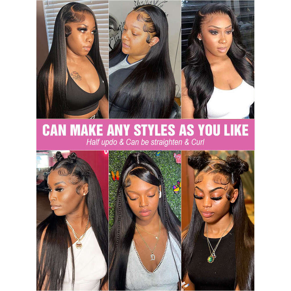 250% 13X6 HD Frontal Wig 100% Straight Brazilian Transparent Lace Front Wigs Human Hair For Women Quality 36Inch