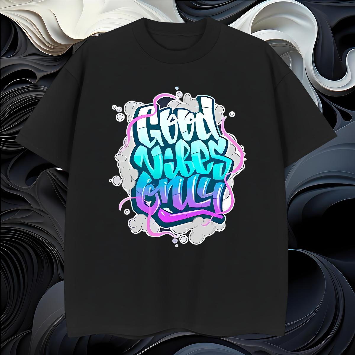 Classic 230g Pure Cotton T-Shirts Street Wear Couples T Shirts Tops Shirt Round Neck Short Sleeve Cool Floral Print