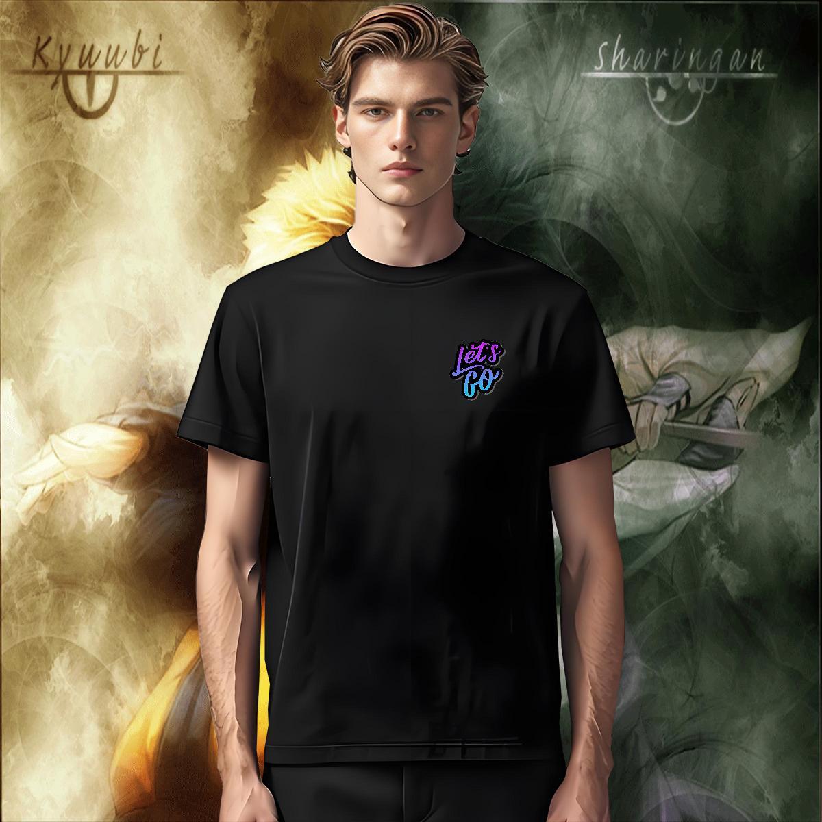 DIY Customized 100% Cotton 230g T-Shirts for Men letter Casual Men Tshirts Tee Shirt Breathable Soft Loose Black White