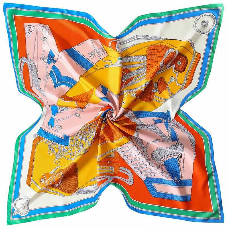 130cm Luxury Brand Square Scarf New Design Twill Silk Scarf Womens Kerchief Scarf Womens Fashion Shawl Echape Satin Scarf W240810