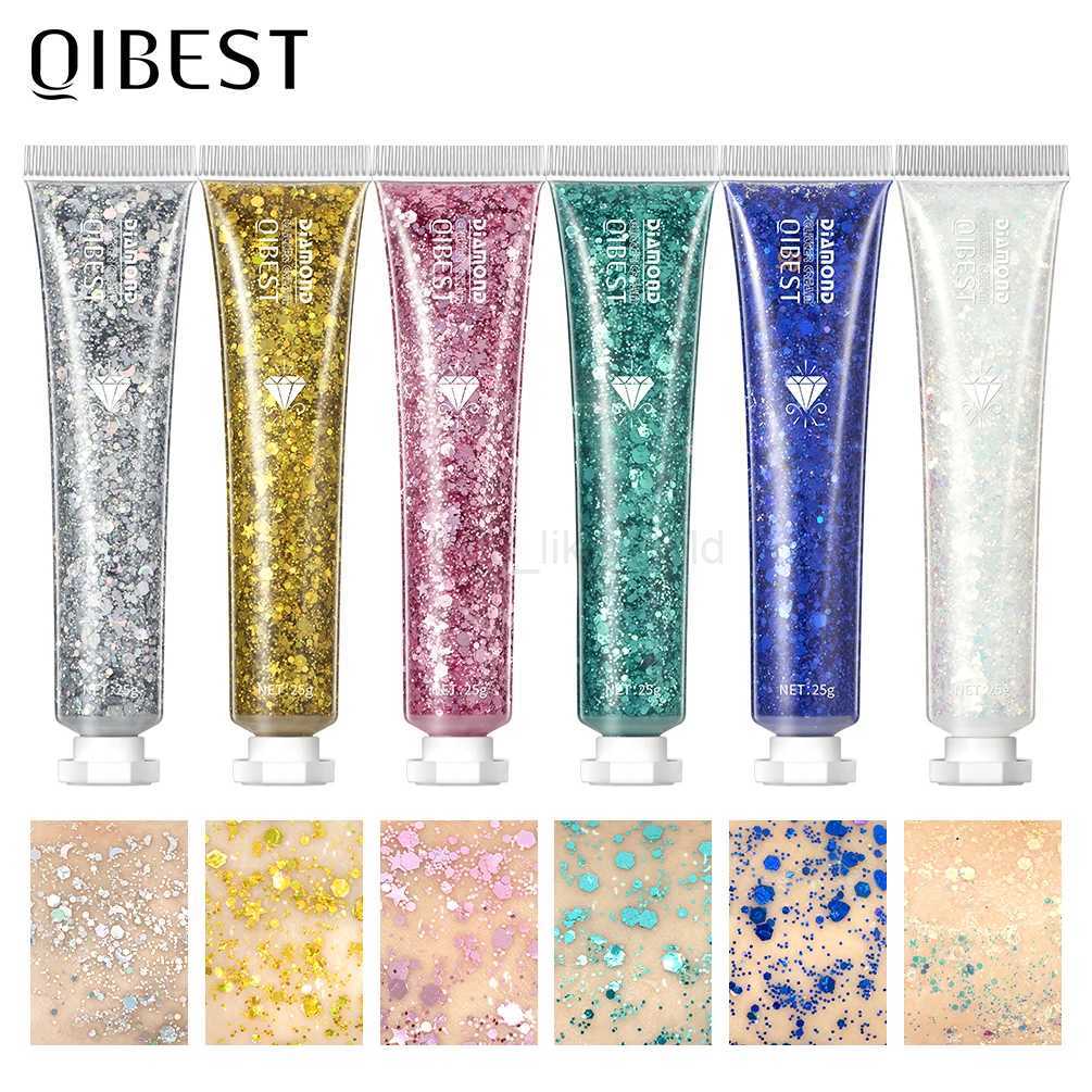 QIBES Eye Glitter Nail Hair Body Face Glitter gel Glitter Art Loose Sequin Cream Festival Glitter Decoration Party W240812