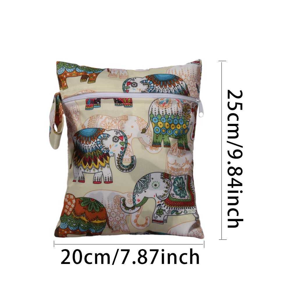 20 * 25cm small single bag mother waterproof urine bag baby supplies wet garbage bag sanitary pad PUL printed storage bag W240812