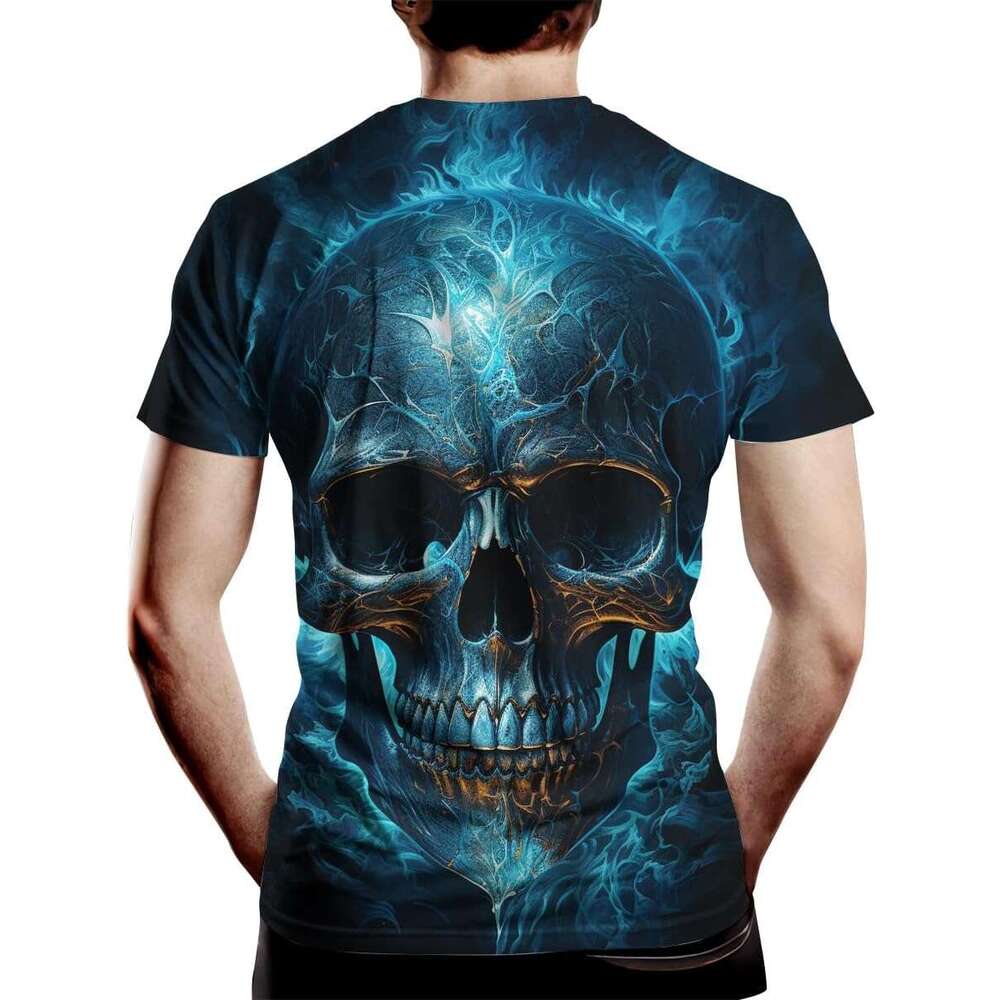 Halloween Mens T shirt Skull T-Shirts for Men Novelty 3D Printed Shirts Summer Graphic Top shirts tshirt graphic tee Casual tops summer clothes Short 