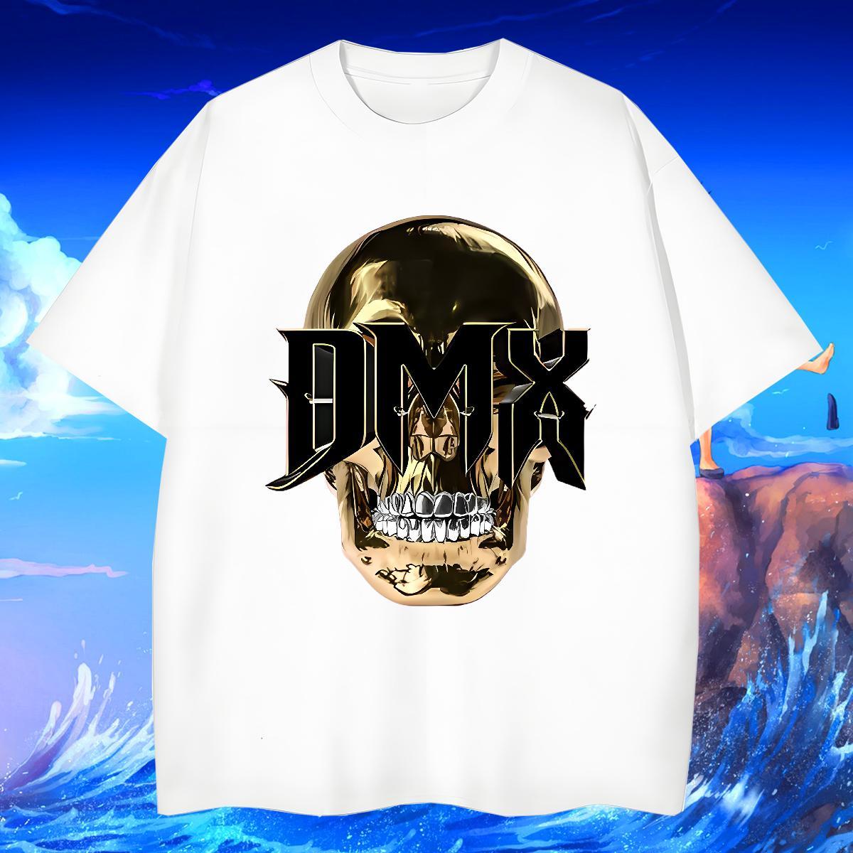 Casual New T shirt skull Tshirts 230g 100% Cotton Street wear Hip Hop Cool Design White Plus Size Crew Neck Breathable Tshirt for Man Woman