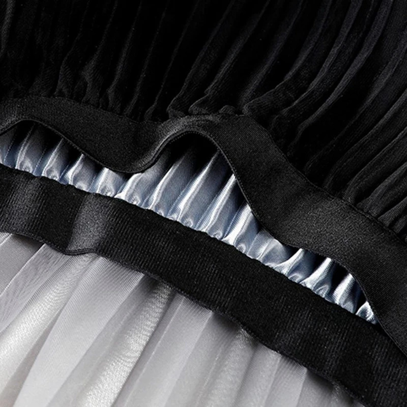 MEXZT Elegant Tulle Midi Skirt Gradient Mesh Streetwear Korean High Waist Elastic All Match A Line Skirts 240810