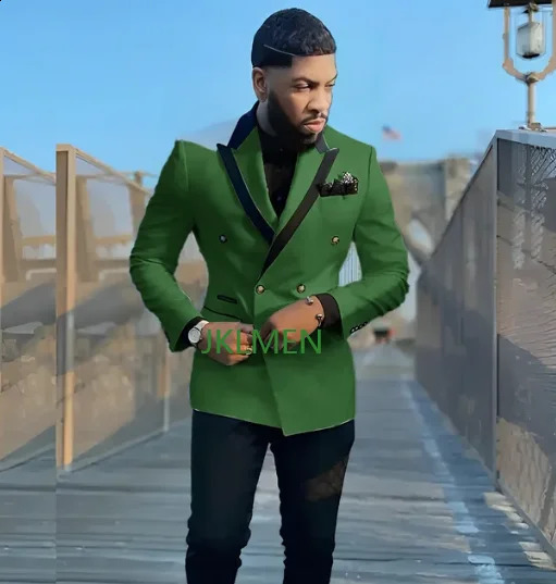 Tailored White Double Breasted Men Suits Top Lapel Tuxedo Slim Fit Male Costume Pour Homme Groom Two Pieces Prom Sets 240812