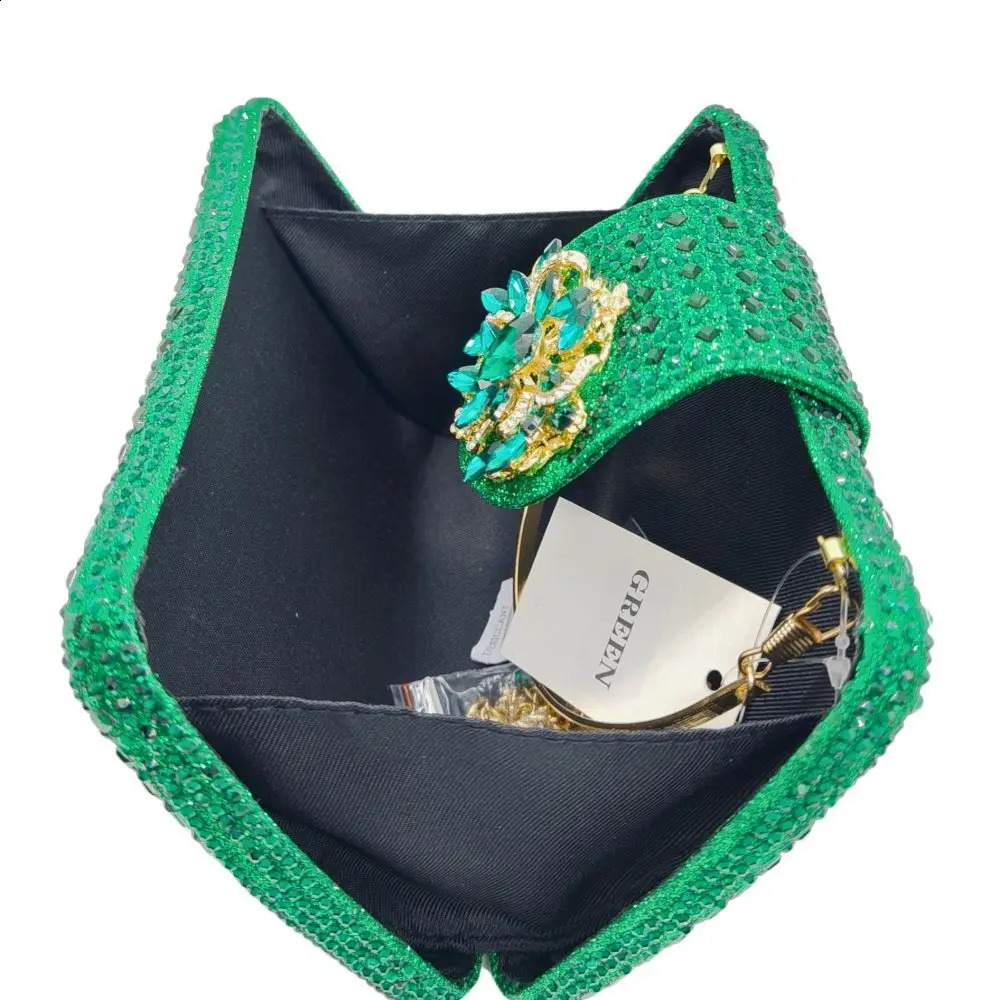 Womens GreenRed Diamond Bag Crystal Formal Evening Dress Wallet Wedding Ball Handbag Dinner 240810