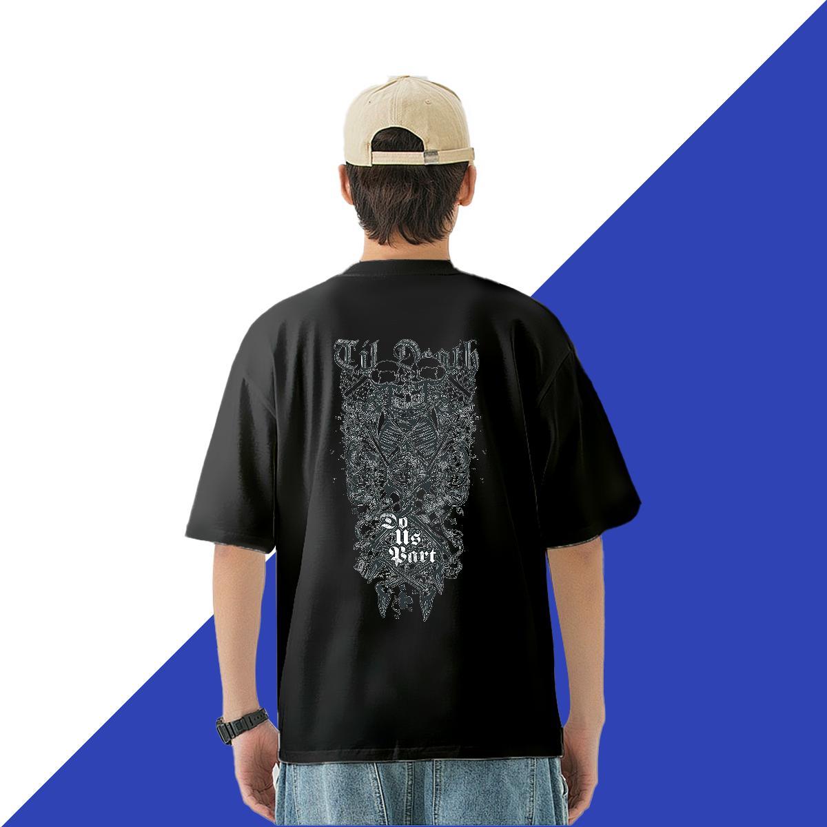 2024 Men T Shirts skull Clothes 230g 100% Cotton Street Comfortable Cartoon Printing L-4XL Round Neck Short Sleeve Couples T Shirts