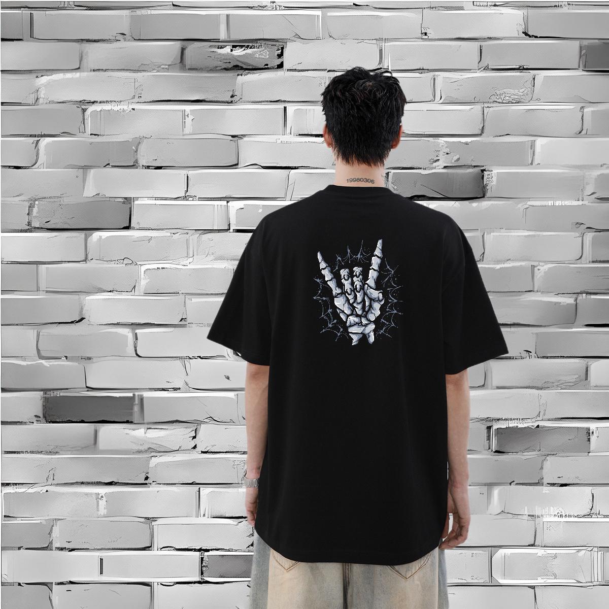 Stylist Mens T Shirts skull Clothings 230g Cotton Anime Printing Street Classic Skull Breathable Soft Tshirts