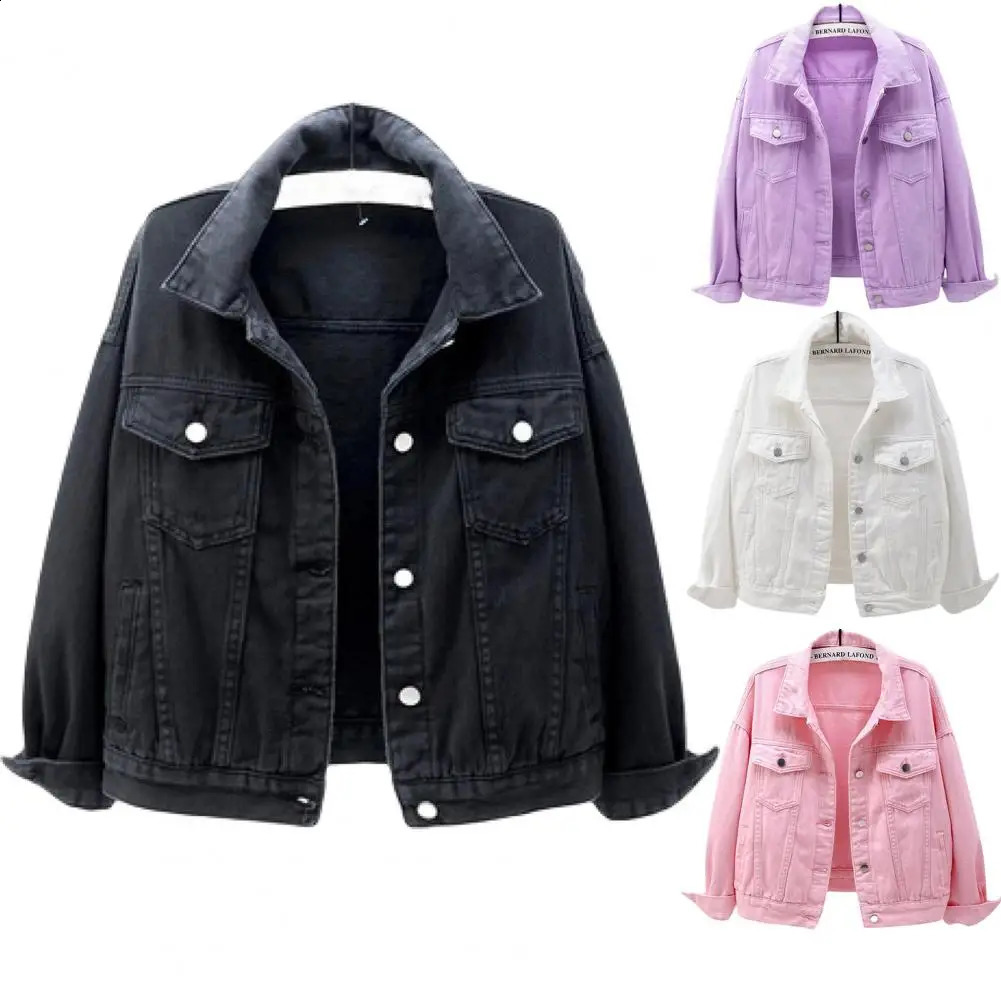 Classic Denim Jacket Women Jeans Jean Boyfriend Jackets for Women Oversize Loose Coat Veste Femme Purple White Yellow Mujer 240812cj