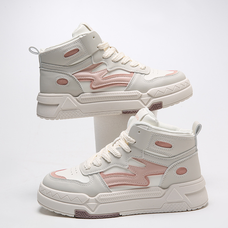 Ddmysports Autumn Winter New Thick Sole Little White Student Igh Top Sports Board Korean Edition Trendy Casual Running Shoes Outdoor
