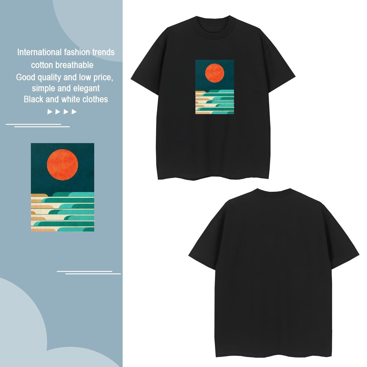 Fashion New Mens T Shirts 100% Cotton 230g Couples T Shirts High Street Hip Hop Crew Neck Breathable Custom Print Plus Size Classic Tops