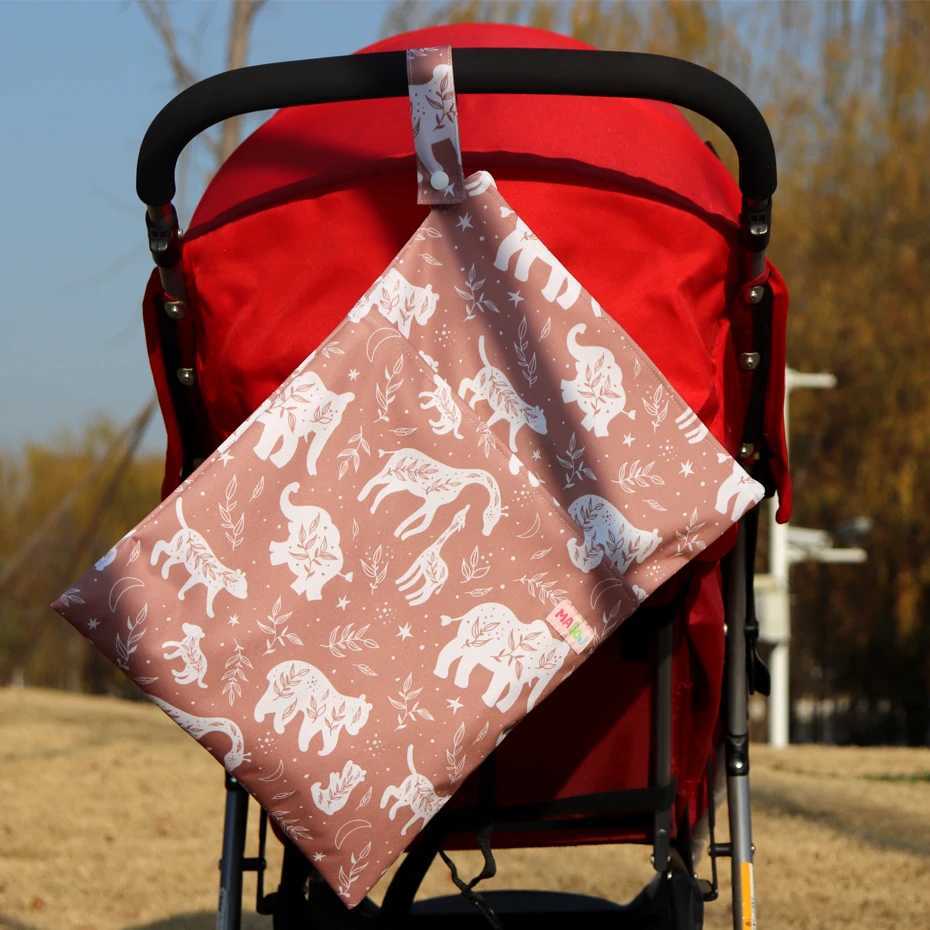 30x40cm wet bag baby diaper bag waterproof dry diaper 2 zipper handbag handcart handbag travel outdoor wet diaper storage bag W240812