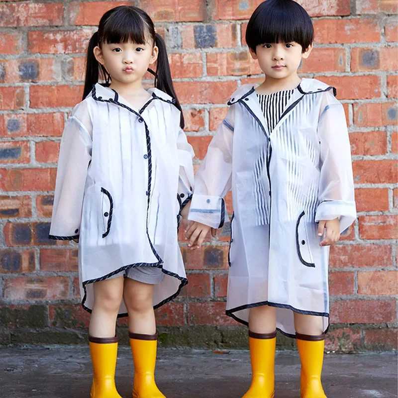 Children Raincoat Boys Girls Waterproof Body Poncho Kindergarten School Student Rainsuit Transparent Kids Rain Jacket Y240810