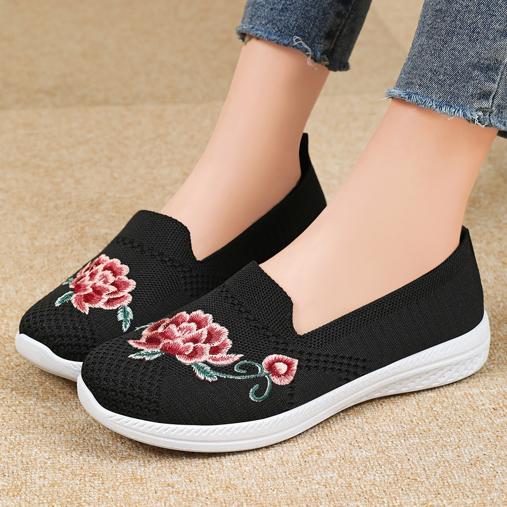 Ddmysports Women S Summer New Flat Bottomed Shallow Mouth Single Shoe Breathable Soft Soled Cloth For One Foot Women Shoes Outdoor Shoes
