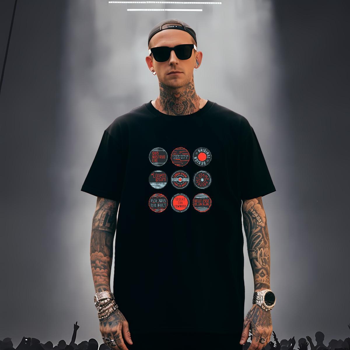 Wholesale Tshirts letter 230g 100% Cotton Casual Daily Wear Round Neck Short Sleeve Men T Shirts Black White Custom Tees