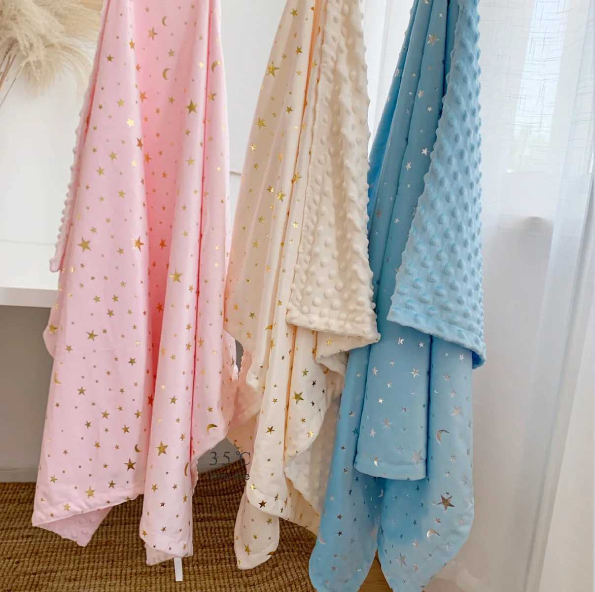 Baby blanket winter soft wool baby stroller cover comfortable bedding baby bed swaddle packaging thick wool baby blanketW240810