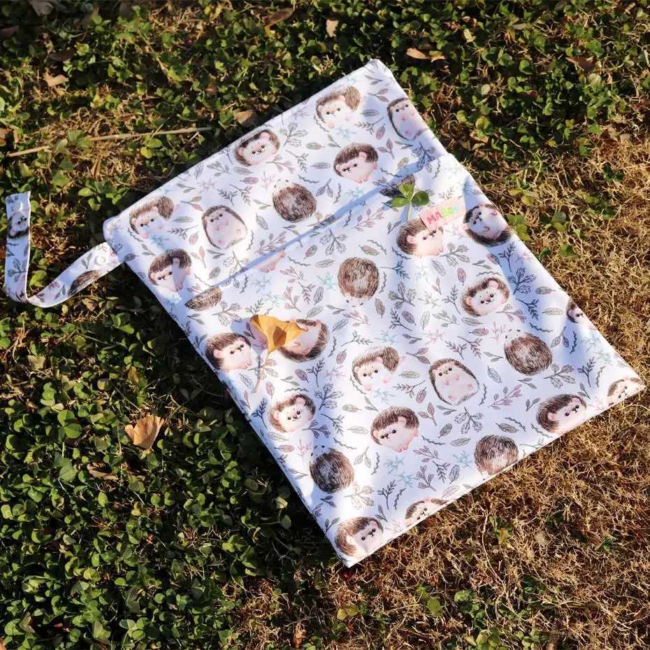 30x40cm wet bag baby diaper bag waterproof dry diaper 2 zipper handbag handcart handbag travel outdoor wet diaper storage bag W240812
