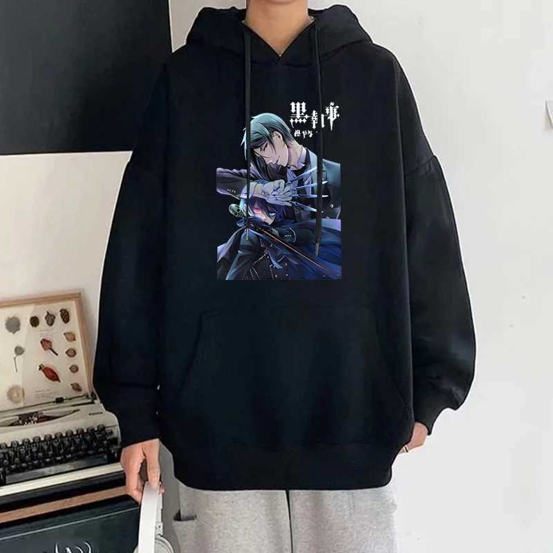 Black Butler Sebastian Michaelis Ciel Phantom Printed Hoodie Fashion Womens Casual Zipper HoodieW240724