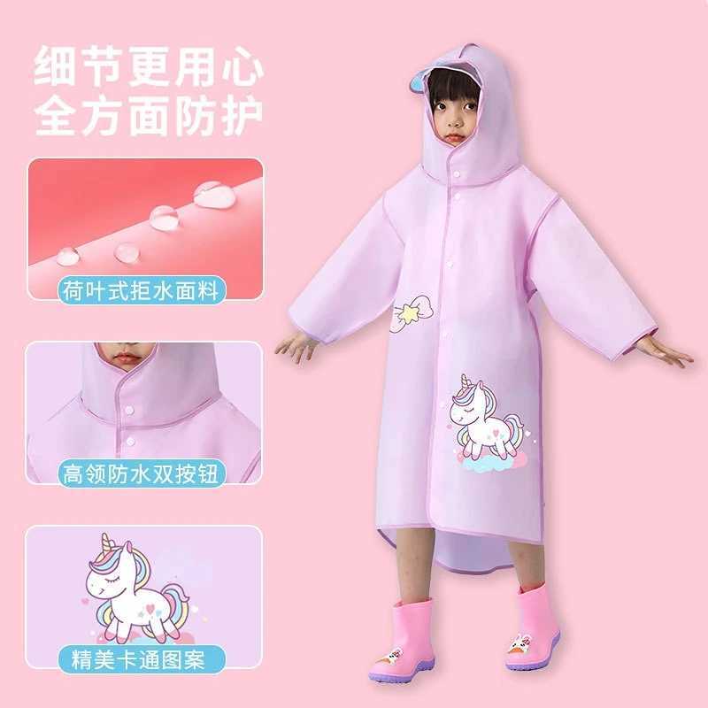 1PCS Childrens Cartoon Raincoat Korean Childrens Rain Gear Cute Baby Poncho Household Goods Playground Songkran Festival Y240810