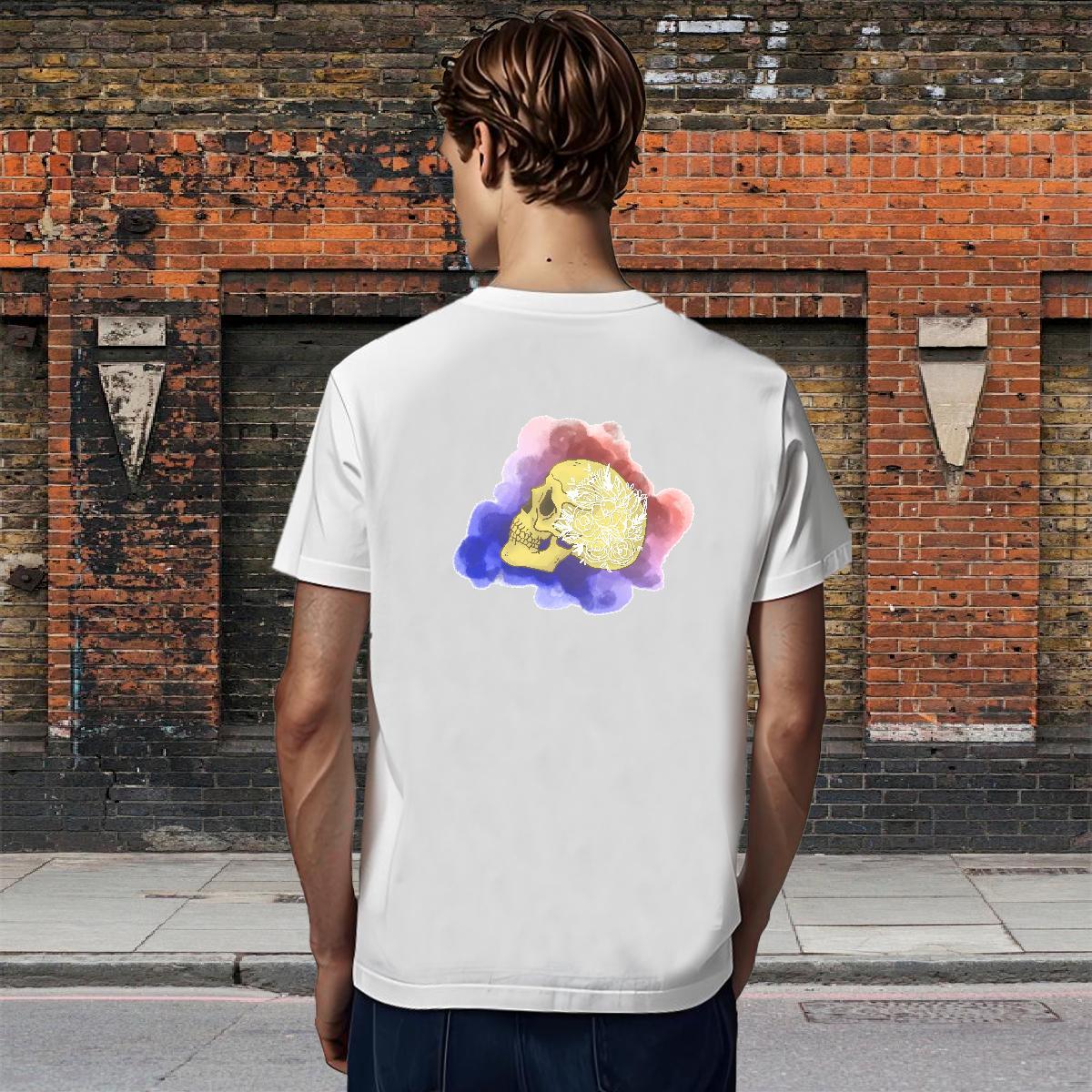 Designer T Shirts Men skull Clothes 230g Pure Cotton Street Free Shipping Custom Cartoon Breathable Short Sleeve Men Tops Tees