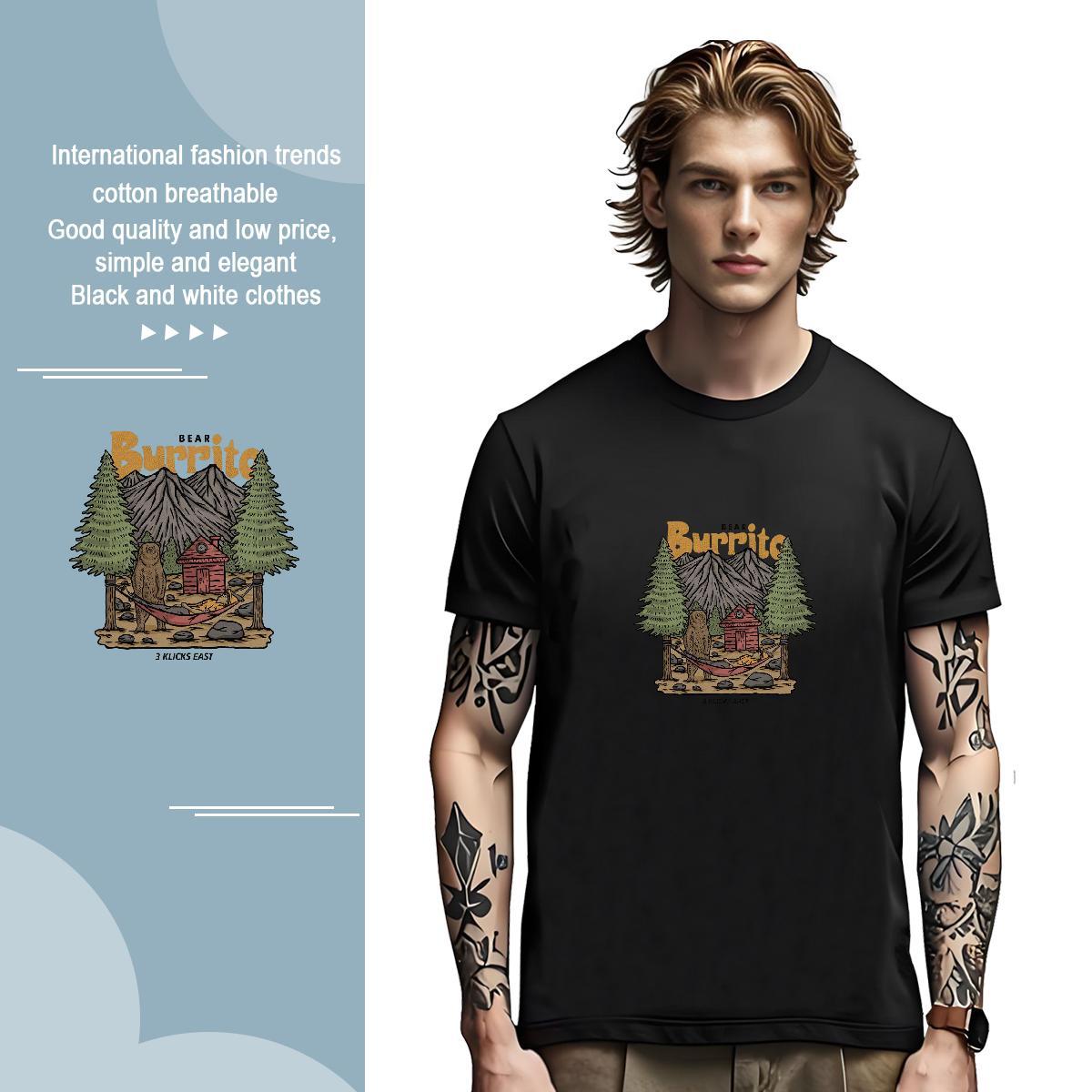 TOP Quality Couples T Shirts mountains 230g 100% Cotton Casual Beach Breathable Short Sleeve T Shirts Men Oversized 2024 Designer Tops Tees