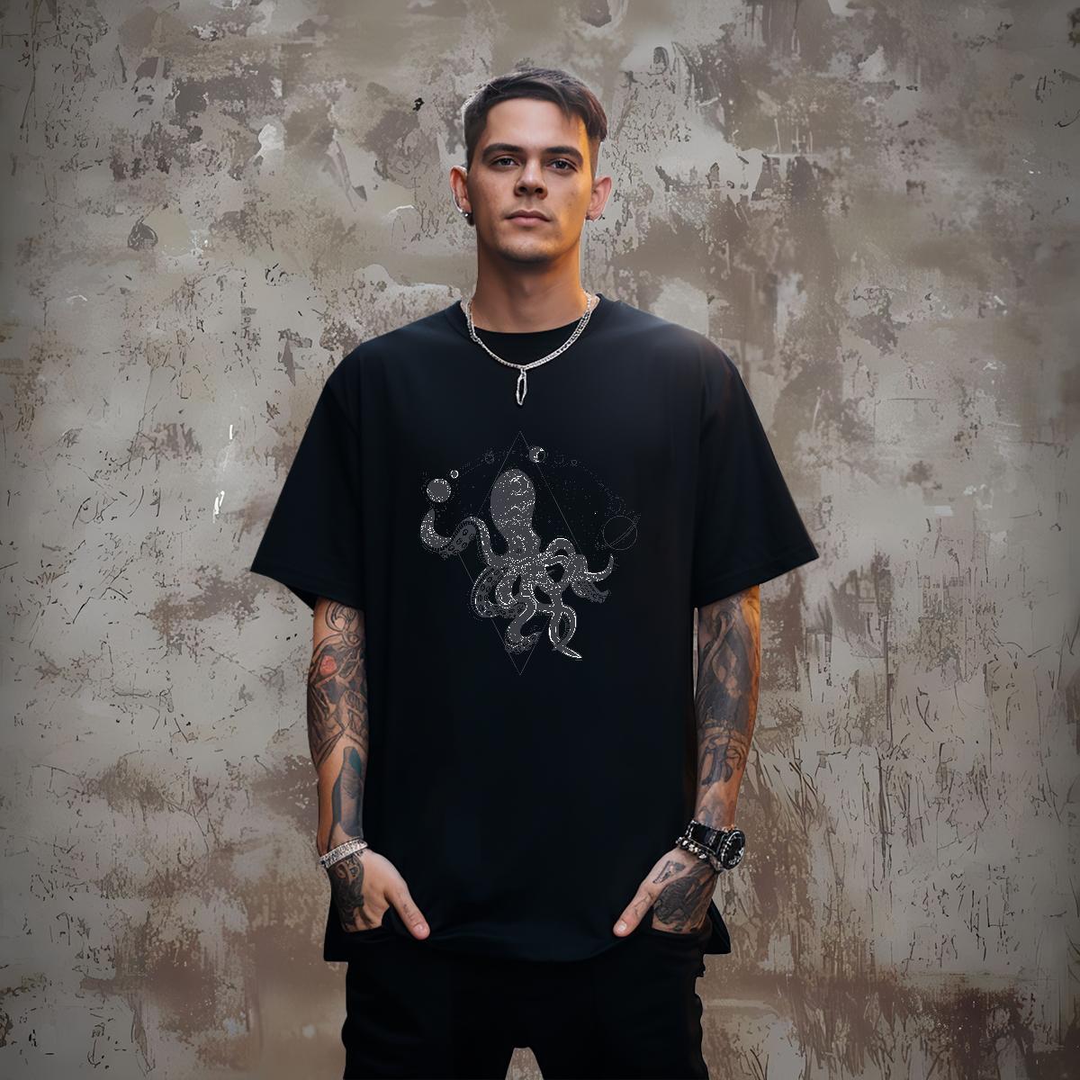 Cool Man T Shirts octopus Short Sleeve Soft Casual Beach Oversized 4XL 230g Cotton Tshirt for Man Woman New Designer Tees Shirts