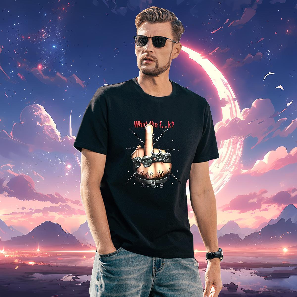 2024 Summer 100% Cotton 230g Mens T Shirts hands Casual Beach Men Tshirts Tee Shirt Breathable Short Sleeve Cool White Plus Size
