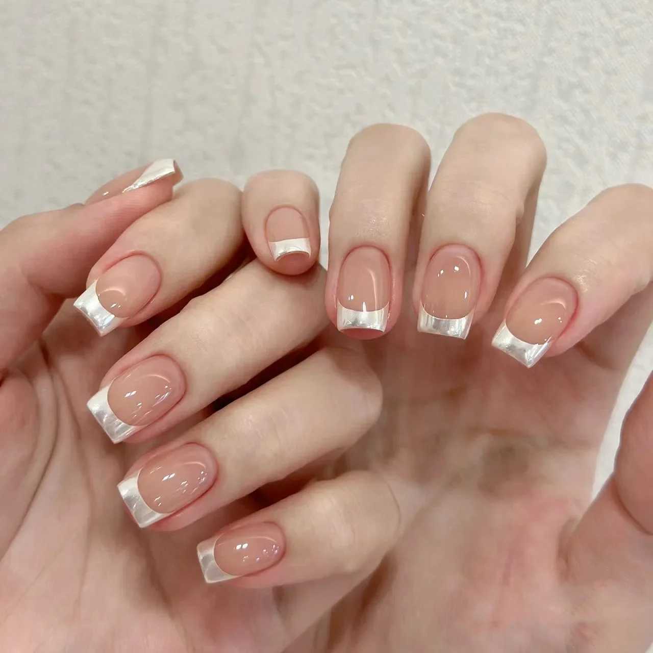 24 summer fake nails with charming design long flame ballet dancer fake nails wearable Coffin French nail tips press nails W240810