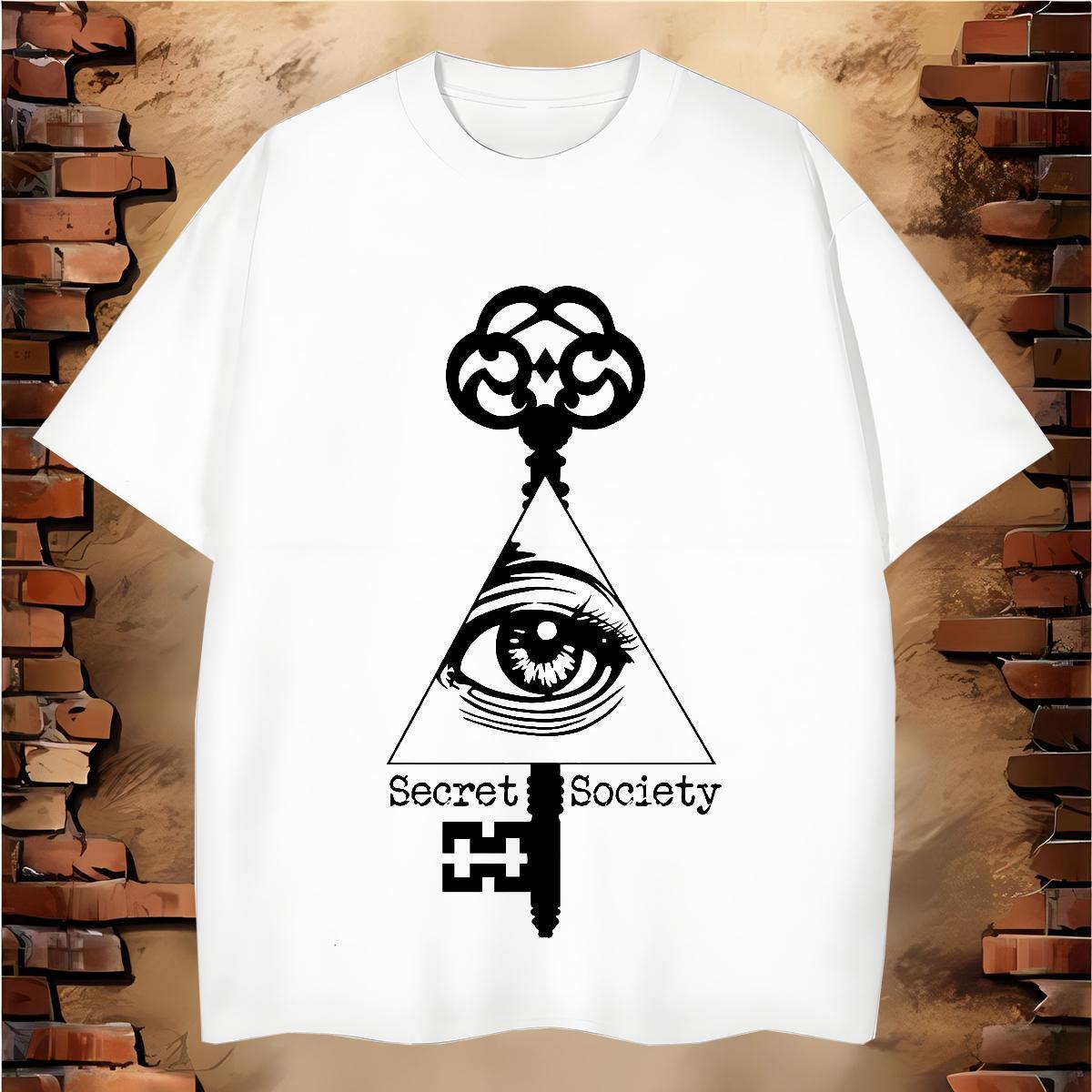 Fashion Design T Shirt For Man eye of the devil Tees Shirts 230g Pure Cotton Hip Hop Street Cool DIY Printed Breathable Short Sleeve Men Clothes T-Shi