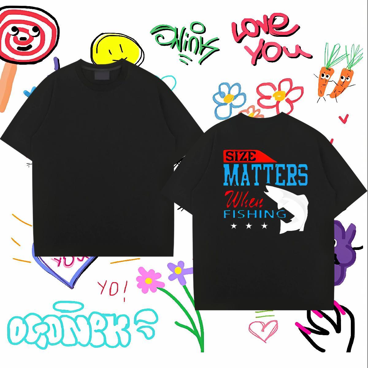 Free Shipping T shirt letter Tshirts 230g Cotton Casual Loose Fit Custom Print Plus Size Breathable Crew Neck Men Tops Tees