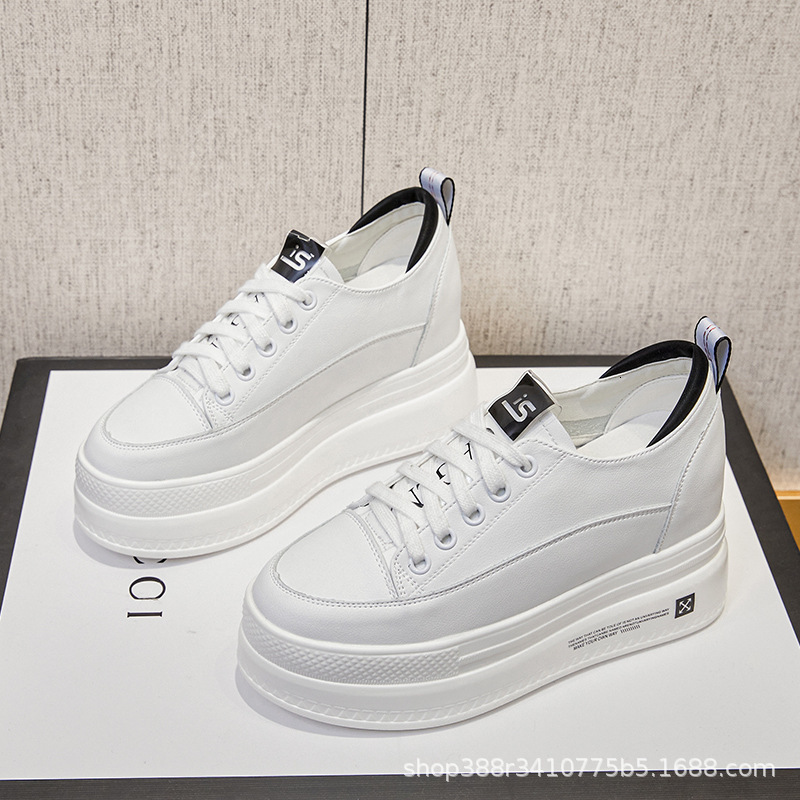 Ddmysports New Spring Autumn Student White Women S Versatile Interior Eight Increasing Thick Soled Board Shoes Sports And Leisure Single Outdoor