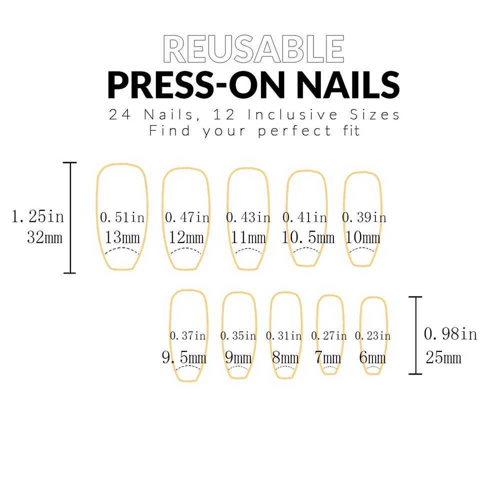 Enhance your style with a 24 piece long coffin white flame full set of fake nails - Ballet dancer Rose Flame Press W240810