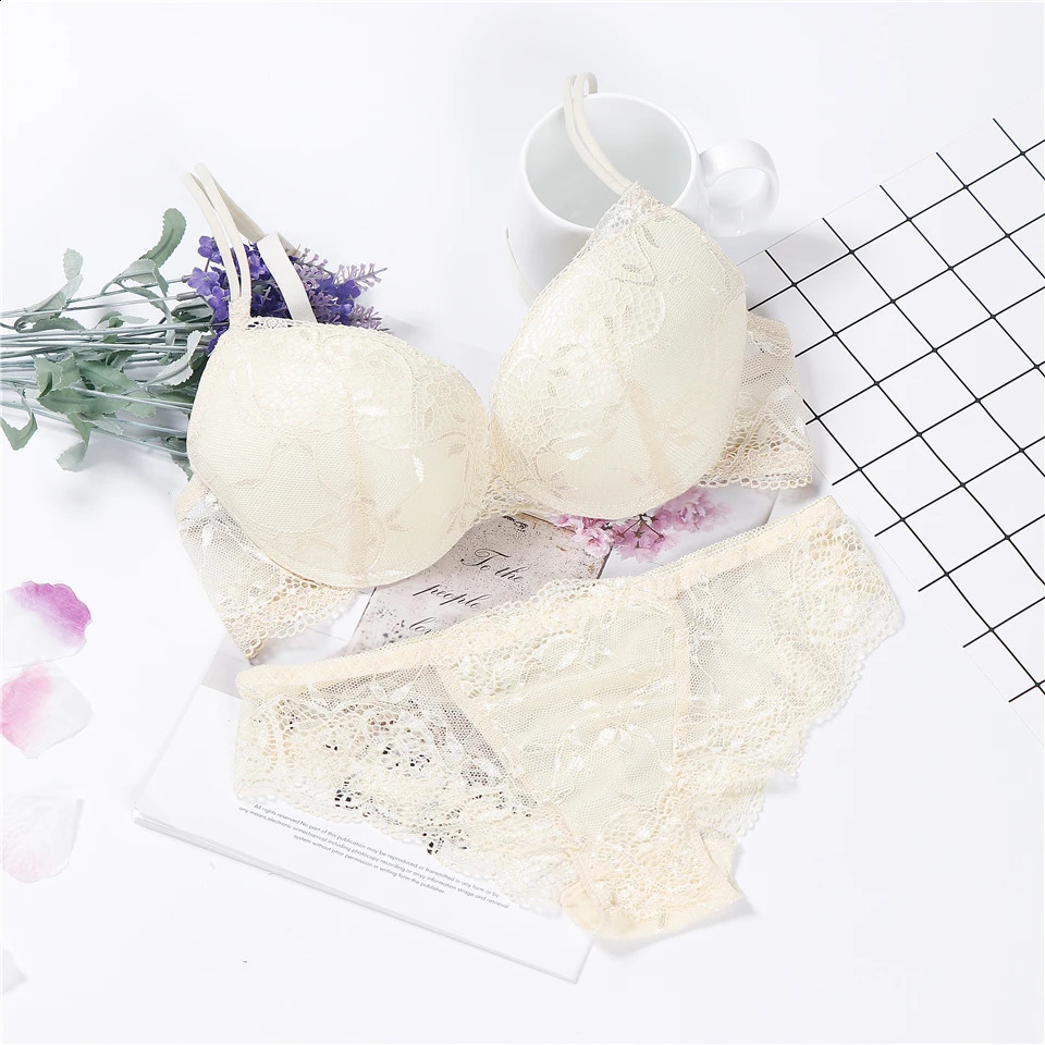 lingerie porno push up bra set intimates lace top and panties lace underwear set 34 cup underwear set women 240812