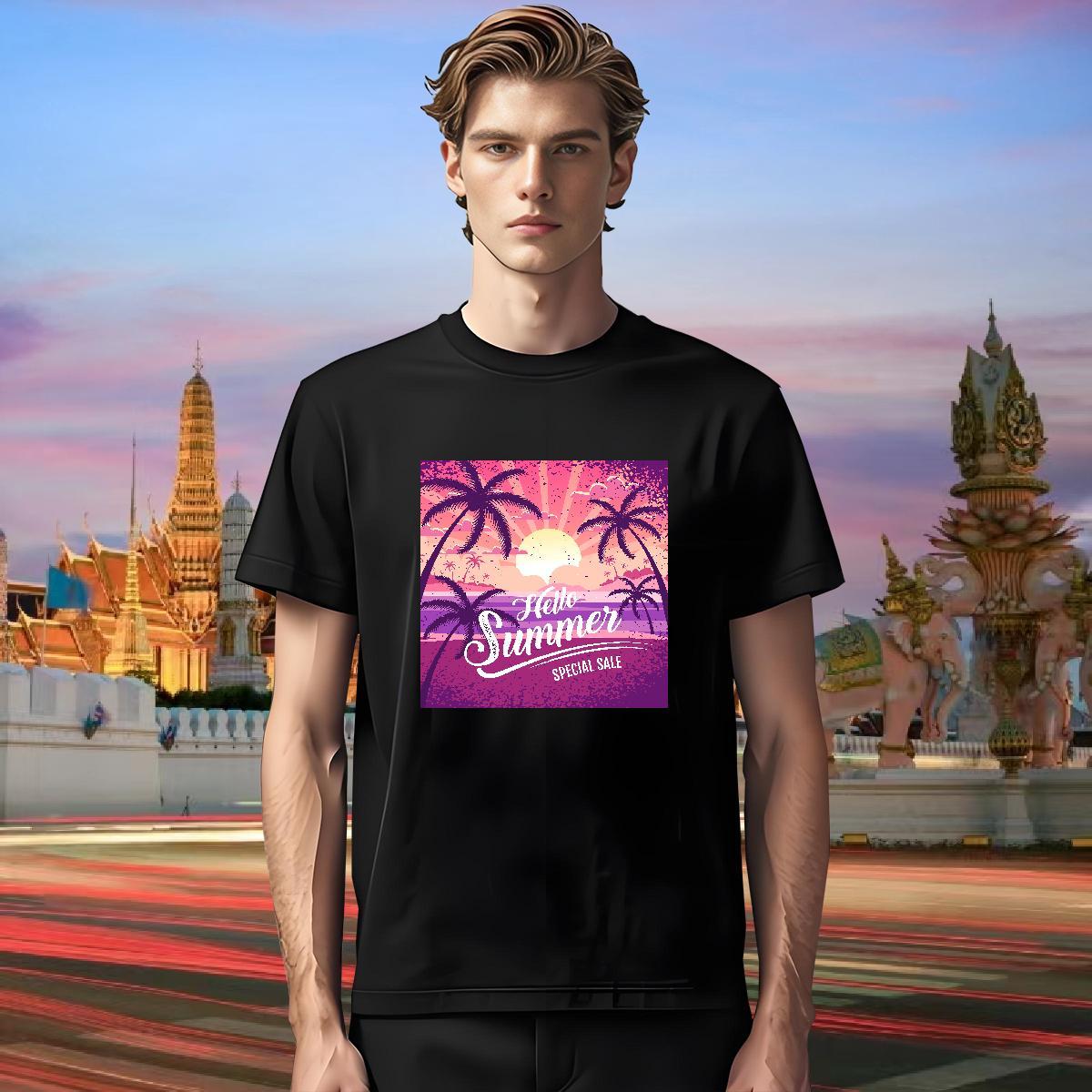 Stylist T Shirt For Man tree Tops Tees 230g Pure Cotton Home Outdoor Soft Custom Print Oversized O Neck Short Sleeves Tshirts