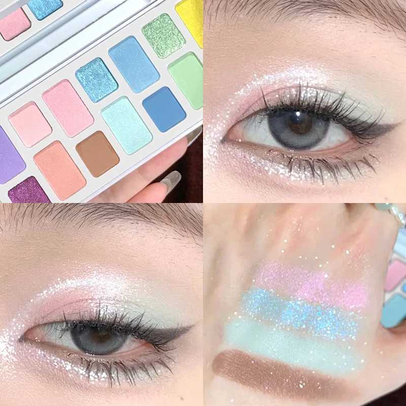 16 color eye shadow palette matte chameleon waterproof durable shiny metal eye shadow palette womens makeupW241212