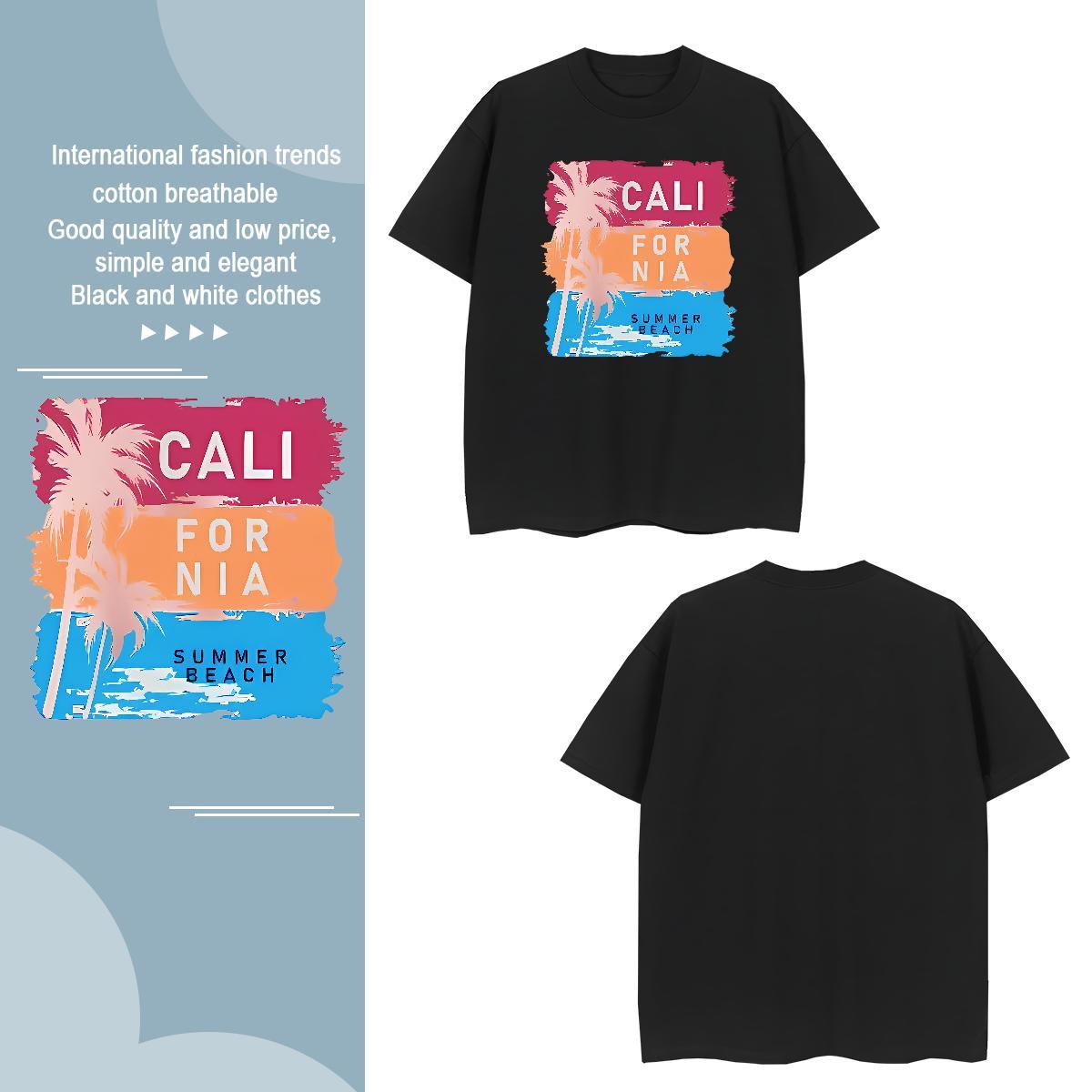 Factory Direct 230g Pure Cotton T shirt letter Sports Casual Men Clothes T-Shirt Tops Tees Short Sleeve O-Neck Popular Graphic