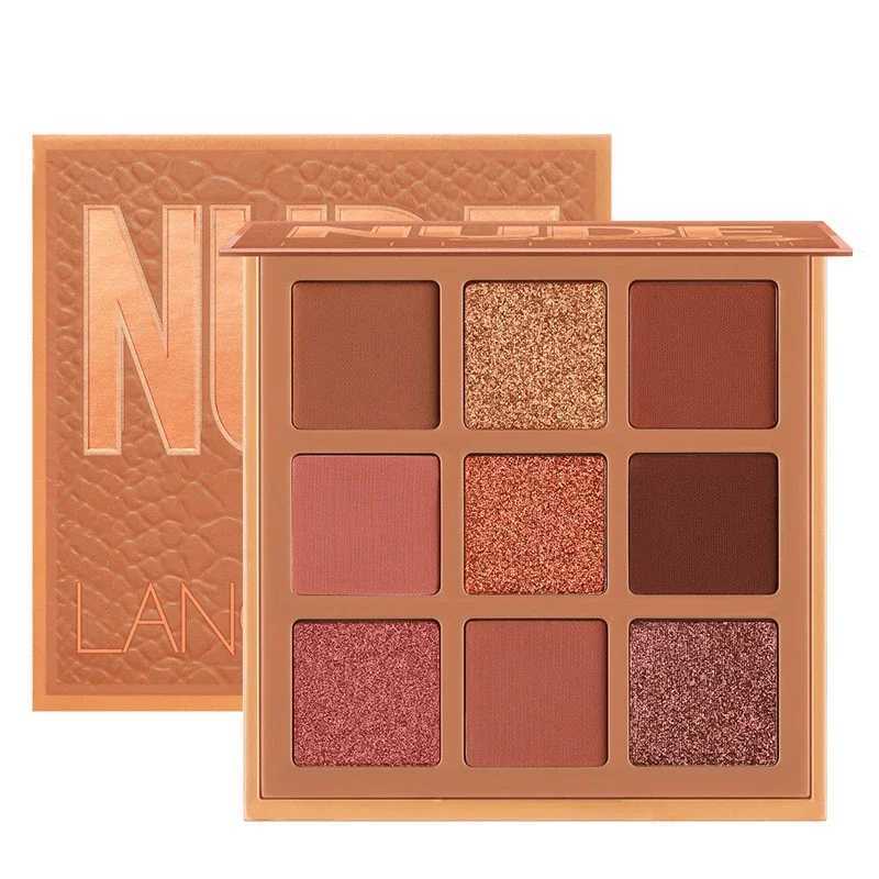 9-color nude eye shadow powder makeup palette matte shimmer eye shadow pigment makeup new warm earth color eye shadowW241212