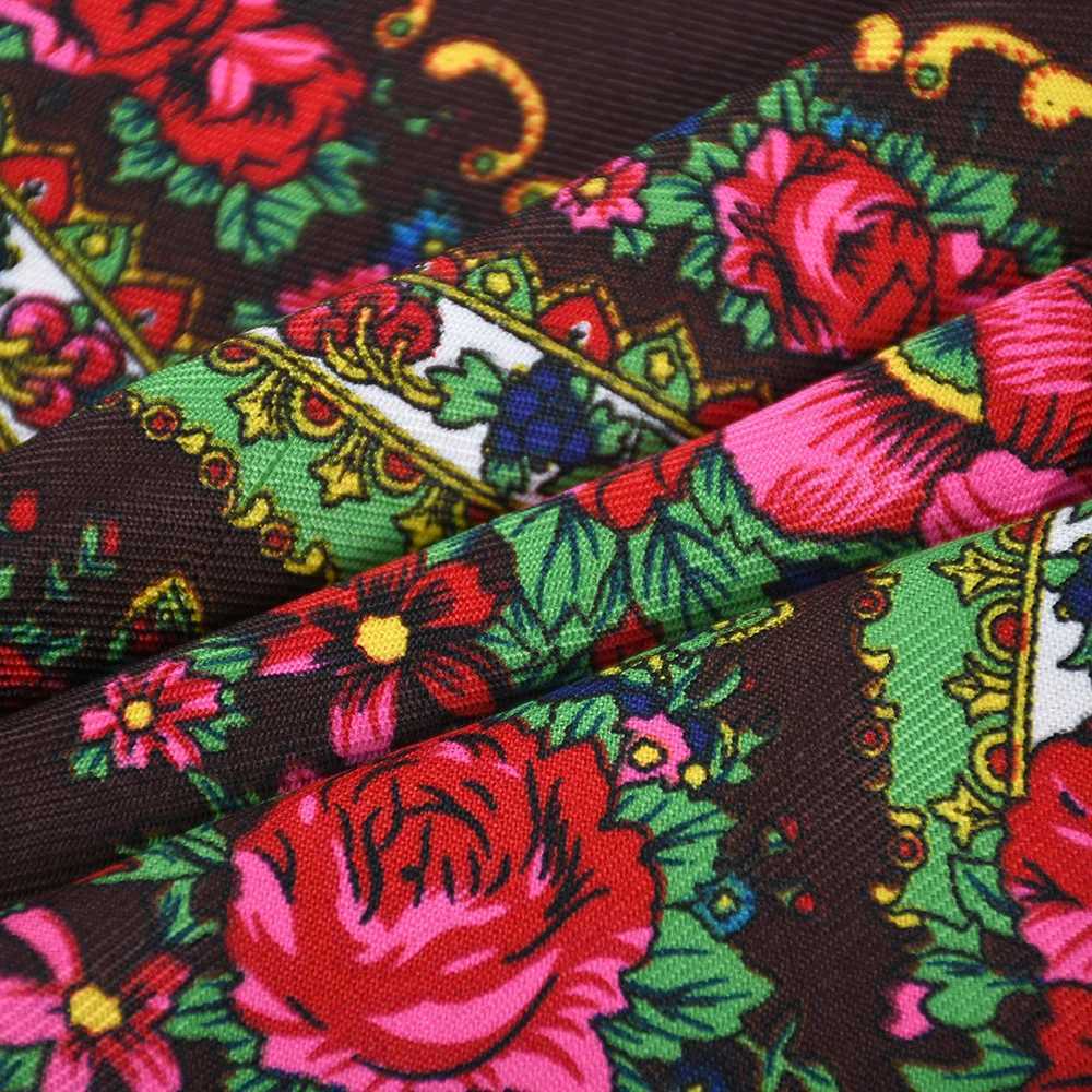 Russian floral print womens headscarf national style square scarf womens headscarf Bandana Handkerchief ethnic shawl 70 * 70cm W240810