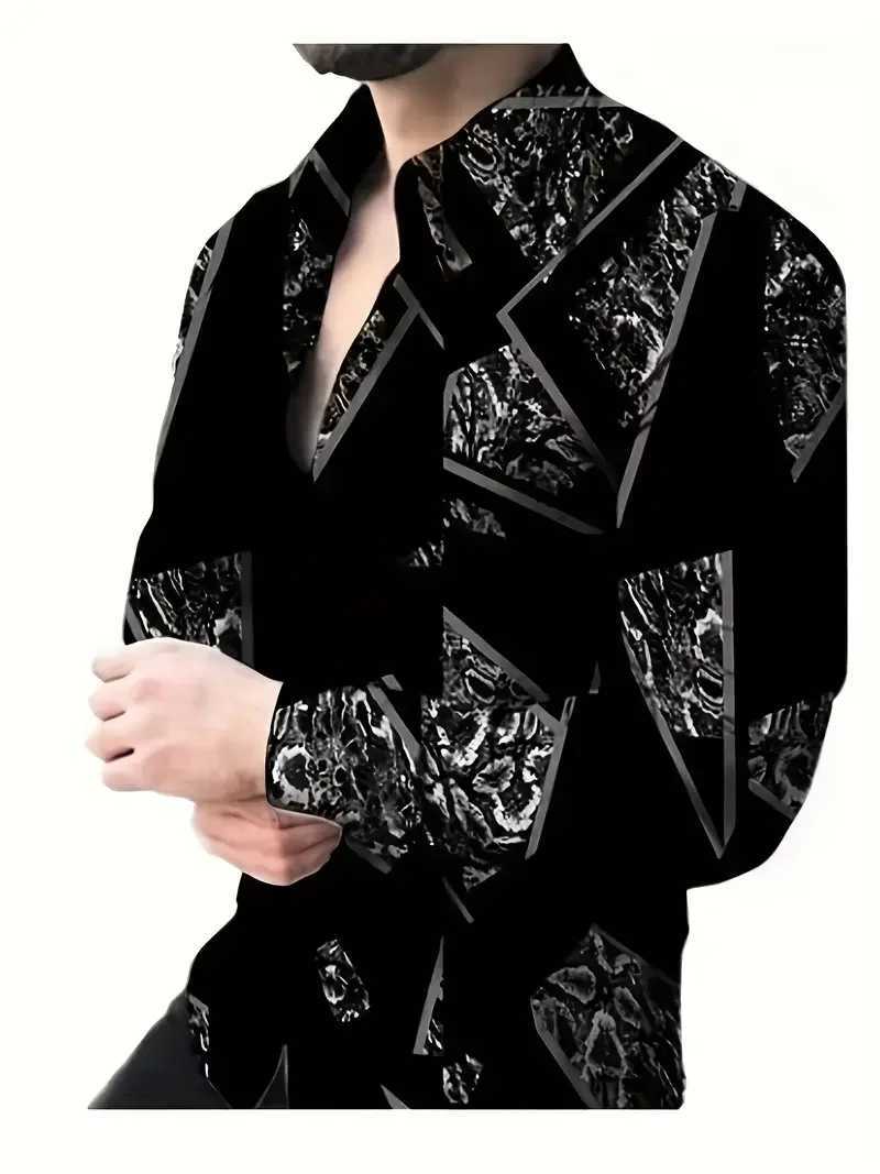 2024 New High Quality Casual Fashion 3D Rose Pattern Printed Shirt XS-6XL Large Size Fashion Long sleeved ShirtXJ240812