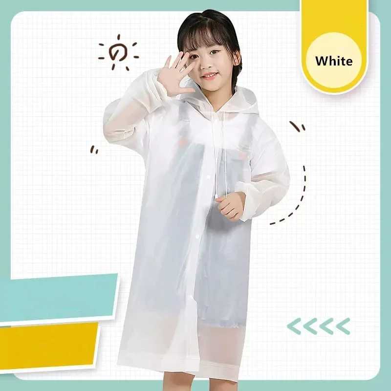 EVA Children Raincoat Thickened Waterproof Rain Coat Kids Clear Transparent Tour Waterproof Rainwear Student travel Rain Poncho Y240813