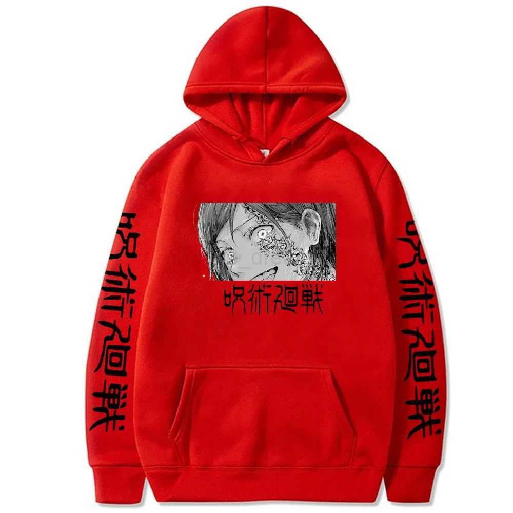 Fashion Anime Jujutsu Kaisen Kugisaki Nobara Hoodies Cool Cartoon Black And White Print Harajuku Streetwear Casual SweatshirtsXJ240812