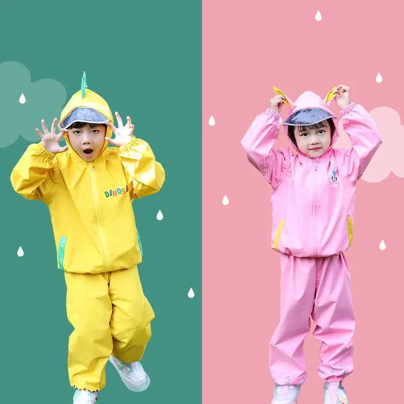 New 2022Childrens Suit Thickened Raincoat No Conjoined Student Poncho Keep Warm Outdoor Rain Gear Kids Rain Coat Y240810