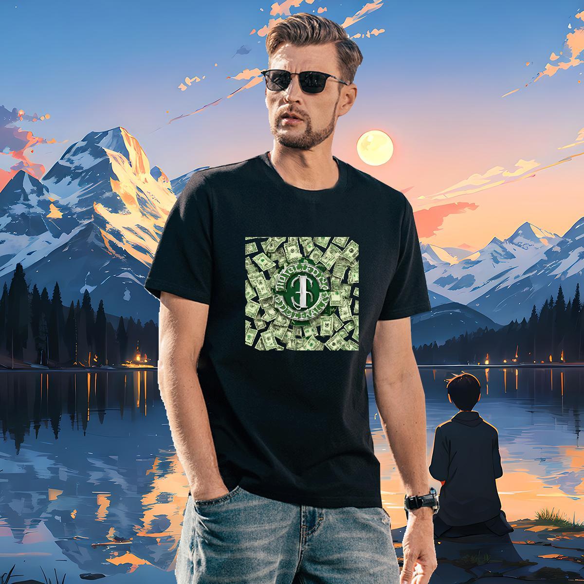 Wholesale Men Tshirts dollar 230g 100% Cotton High Street Hip Hop Round Neck Short Sleeve Man T Shirts Anime Custom Clothes