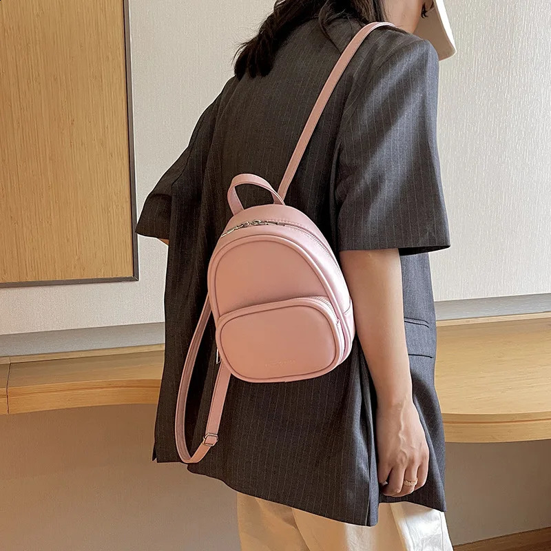 Womens Bag Backpack 2023 Small Square Shoulder Candy Color Fashion Travel Cute 240906