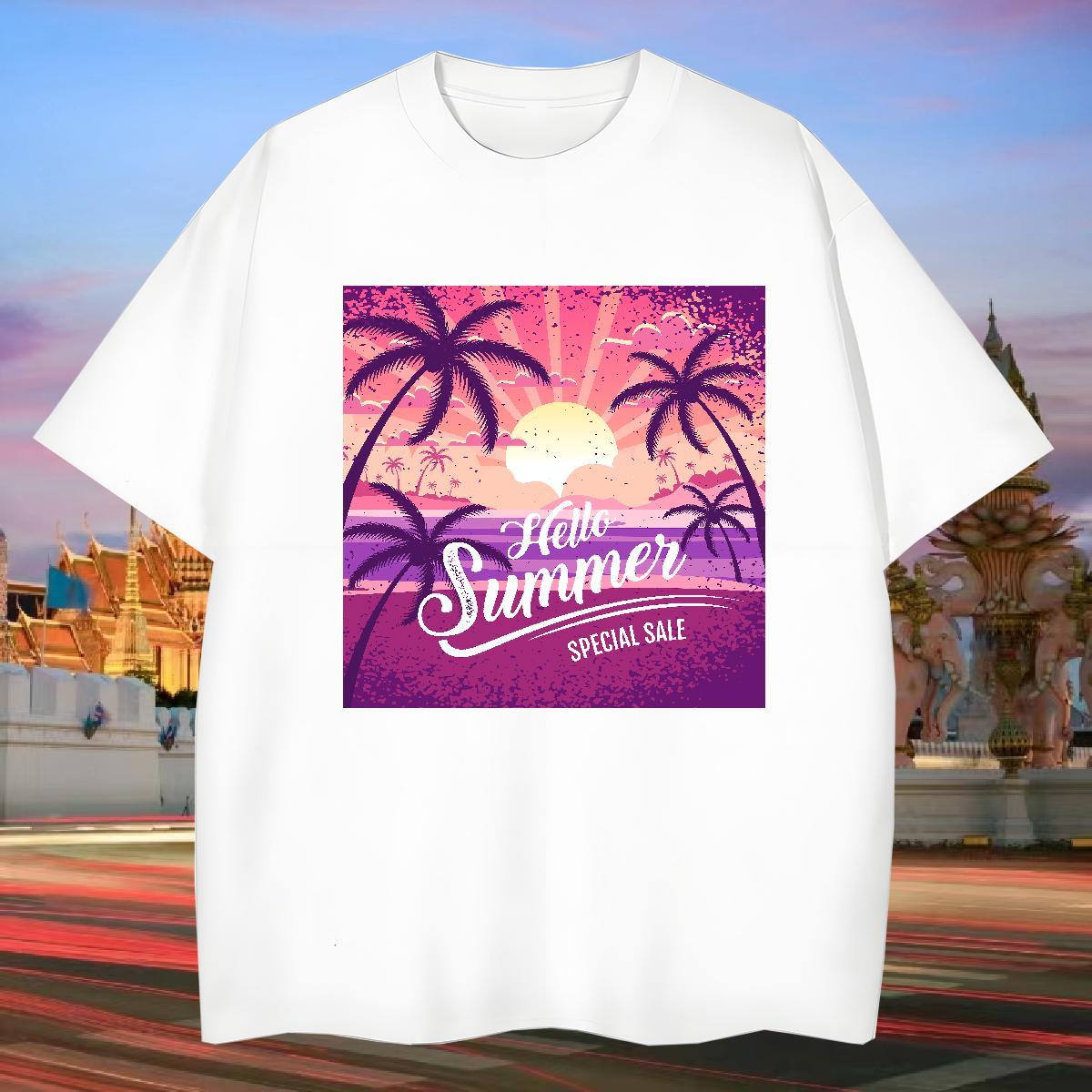 Stylist T Shirt For Man tree Tops Tees 230g Pure Cotton Home Outdoor Soft Custom Print Oversized O Neck Short Sleeves Tshirts